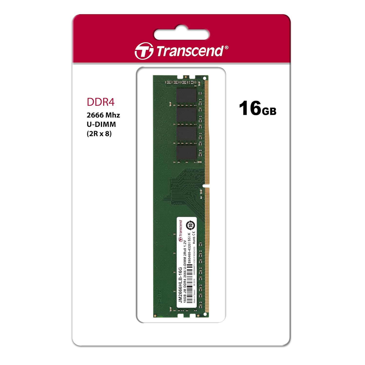 Transcend JetRam Memory DDR4 2666MHz U-DIMM Desktop RAM | 2Rx8, CL19, 1.2V | 16GB, 32GB Transcend JetRam Memory DDR4 2666MHz U-DIMM Desktop RAM | 2Rx8, CL19, 1.2V | 16GB, 32GB